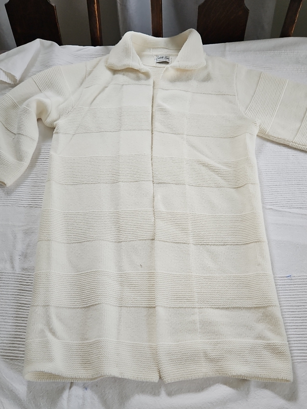 Cream Open-Front Knit Women's Short Sleeve Sweater Cardigan